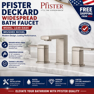 Pfister LG49-DA0C Deckard Widespread Bath Faucet, Brushed Nickel